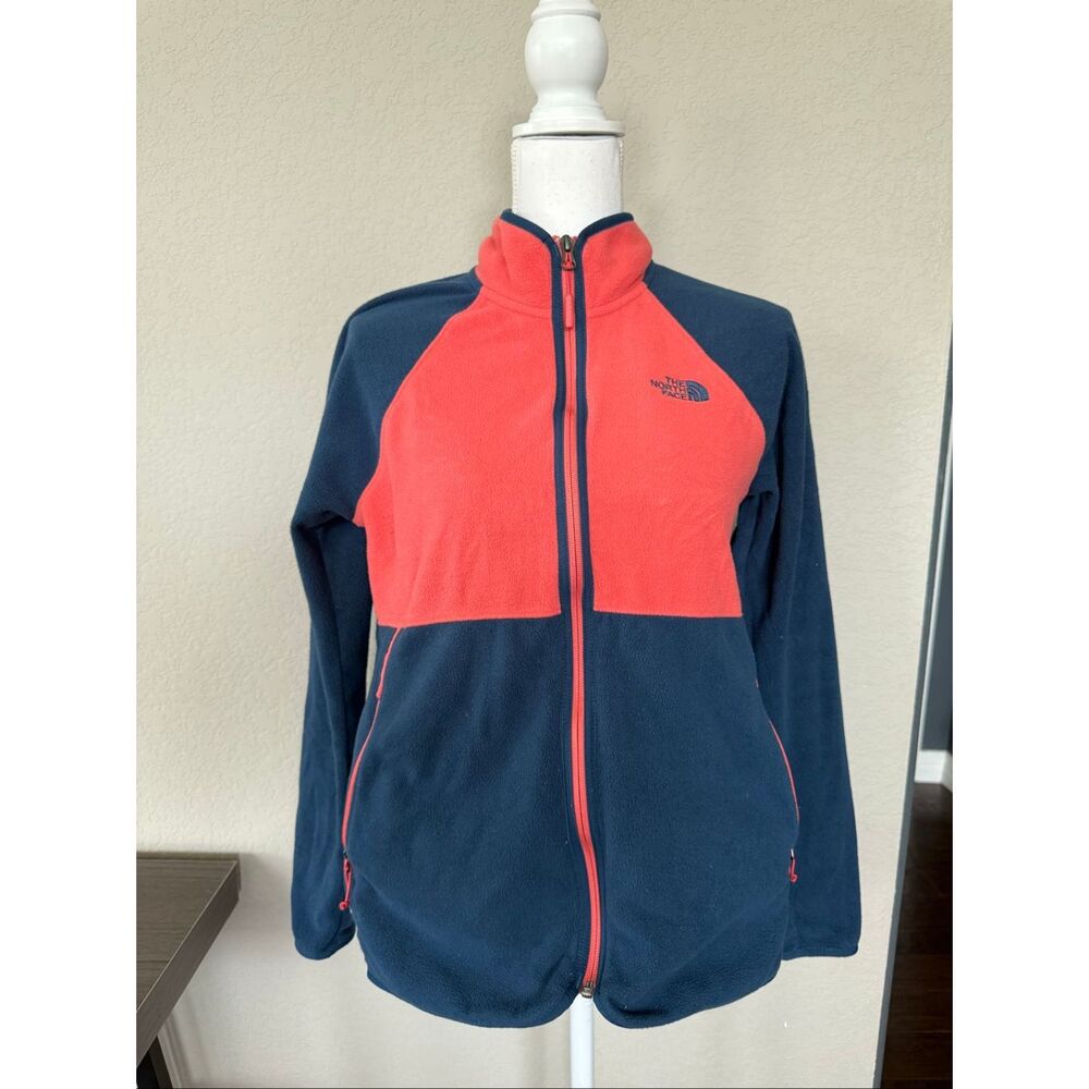The North Face Full Zip Navy Coral Fleece Small